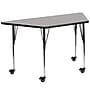 Flash Furniture Wren Trapezoid Mobile Activity Table, 29" x 57", Height Adjustable, Gray (XUA3060TRPGYHAC)~#|#~sp138377311_sc7