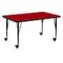 Flash Furniture Wren Rectangular Mobile Activity Table, 30" x 60", Height Adjustable, Red (XUA3060RECRDTPC)~#|#~sp138377319_sc7