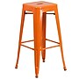 Flash Furniture Stone Indoor-Outdoor Bar Table Set with 2 Square Seat Backless Stools, 27.75" x 27.75", Orange (CH31330B230SQOR)~#|#~sp138377747_sc7