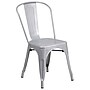 Flash Furniture Owen Indoor-Outdoor Table Set with 2 Stack Chairs, 27.75" x 27.75", Silver (CH31330230SIL)~#|#~sp138377780_sc7