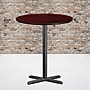 Flash Furniture 36'' Round Laminate Table Top with 30''x 30'' Bar-Height Table Base, Mahogany (XURD36MAT3030B)~#|#~sp138377794_sc7