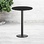 Flash Furniture 30'' Round Laminate Table Top with 18" Round Bar-Height Table Base, Black (XURD30BKTR18B)~#|#~sp138377816_sc7
