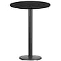 Flash Furniture 30'' Round Laminate Table Top with 18" Round Bar-Height Table Base, Black (XURD30BKTR18B)~#|#~sp138377818_sc7