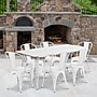 Flash Furniture Gilbert Indoor-Outdoor Table Set with 6 Stack Chairs, 63" x 31.5", White (ETCT005630WH)~#|#~sp138377987_sc7