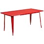 Flash Furniture Gilbert Indoor-Outdoor Table Set with 6 Stack Chairs, 63" x 31.5", Red (ETCT005630RED)~#|#~sp138378003_sc7