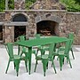 Flash Furniture Gilbert Indoor-Outdoor Table Set with 6 Stack Chairs, 63" x 31.5", Green (ETCT005630GN)~#|#~sp138378043_sc7