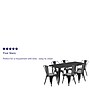 Flash Furniture Gilbert Indoor-Outdoor Table Set with 6 Stack Chairs, 63" x 31.5", Black (ETCT005630BK)~#|#~sp138378053_sc7