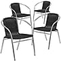 Flash Furniture Lila Aluminum/Rattan Stacking Chair, Black, 4/Pack (4TLH020BK)~#|#~sp138378095_sc7