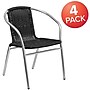 Flash Furniture Lila Aluminum/Rattan Stacking Chair, Black, 4/Pack (4TLH020BK)~#|#~sp138378097_sc7