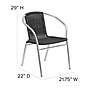 Flash Furniture Lila Aluminum/Rattan Stacking Chair, Black, 4/Pack (4TLH020BK)~#|#~sp138378098_sc7