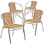 Flash Furniture Lila Rattan Indoor-Outdoor Restaurant Stack Chair, Beige and Aluminum, 4/Pack (4TLH020BGE)~#|#~sp138378102_sc7