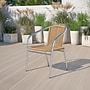Flash Furniture Lila Rattan Indoor-Outdoor Restaurant Stack Chair, Beige and Aluminum, 4/Pack (4TLH020BGE)~#|#~sp138378103_sc7