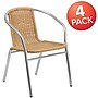 Flash Furniture Lila Rattan Indoor-Outdoor Restaurant Stack Chair, Beige and Aluminum, 4/Pack (4TLH020BGE)~#|#~sp138378104_sc7