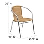 Flash Furniture Lila Rattan Indoor-Outdoor Restaurant Stack Chair, Beige and Aluminum, 4/Pack (4TLH020BGE)~#|#~sp138378108_sc7