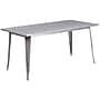 Flash Furniture Darcy Indoor-Outdoor Table Set with 4 Stack Chairs, 63" x 31.5", Silver (ETCT005430SIL)~#|#~sp138378178_sc7