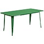 Flash Furniture Darcy Indoor-Outdoor Table Set with 4 Stack Chairs, 63" x 31.5", Green (ETCT005430GN)~#|#~sp138378193_sc7