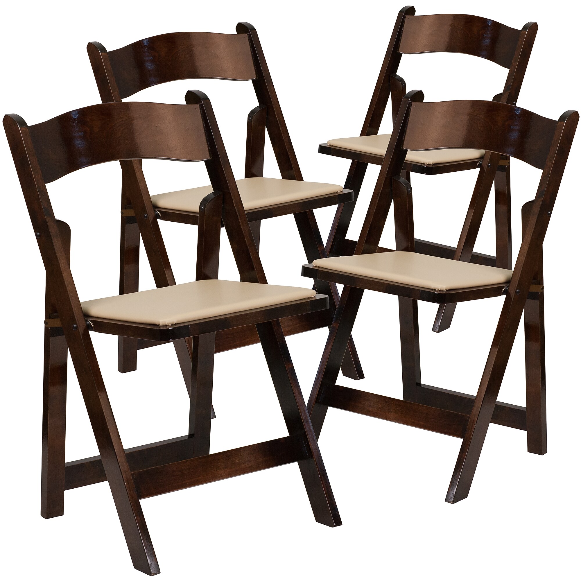 Flash Furniture HERCULES Wood/Vinyl Folding Chair, Fruitwood, 4/Pack (4XF2903FRUITWD) Sansujyuku sansujyuku.com