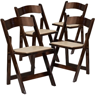 Flash Furniture HERCULES Wood/Vinyl Folding Chair, Fruitwood, 4/Pack (4XF2903FRUITWD) Simolary simolary.com