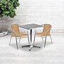 Flash Furniture Lila Indoor-Outdoor Table Set with 2 Chairs, 23.5" x 23.5", Aluminum/Beige (TLH24SQ020BGCH2)~#|#~sp138378362_sc7