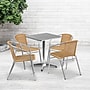 Flash Furniture Lila Indoor-Outdoor Table Set with 4 Chairs, 23.5" x 23.5", Aluminum/Beige (TLH24SQ020BGCH4)~#|#~sp138378438_sc7
