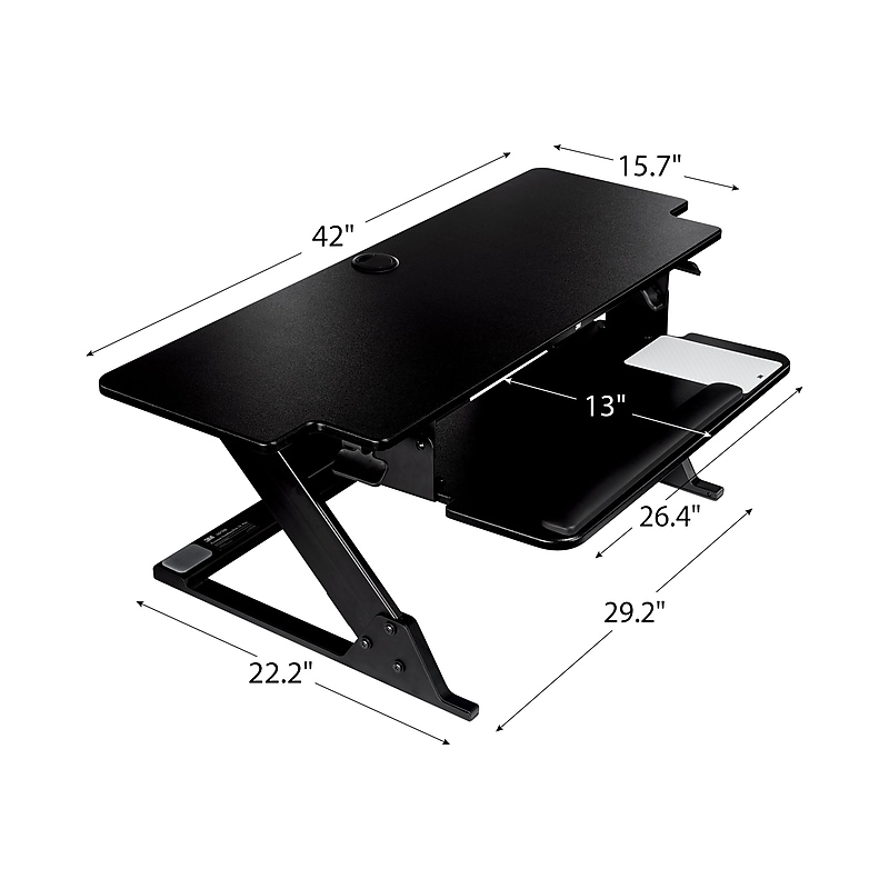 3M Precision XL Easy Lift 6" - 20" Adjustable Desk, Black (SD70B) image 1