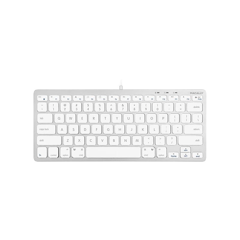 Macally Compact Keyboard, White/Silver (SLIMKEYCA) image 1