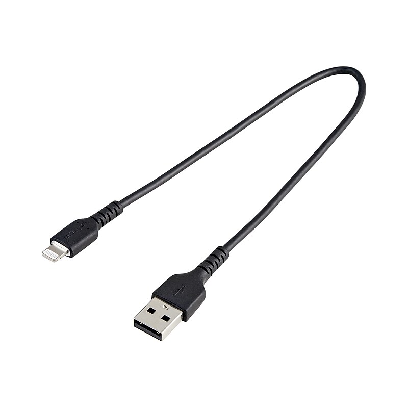 StarTech.com Lightning USB Cable for iPhone/iPad/iPod Touch, Black (RUSBLTMM30CMB) image 1