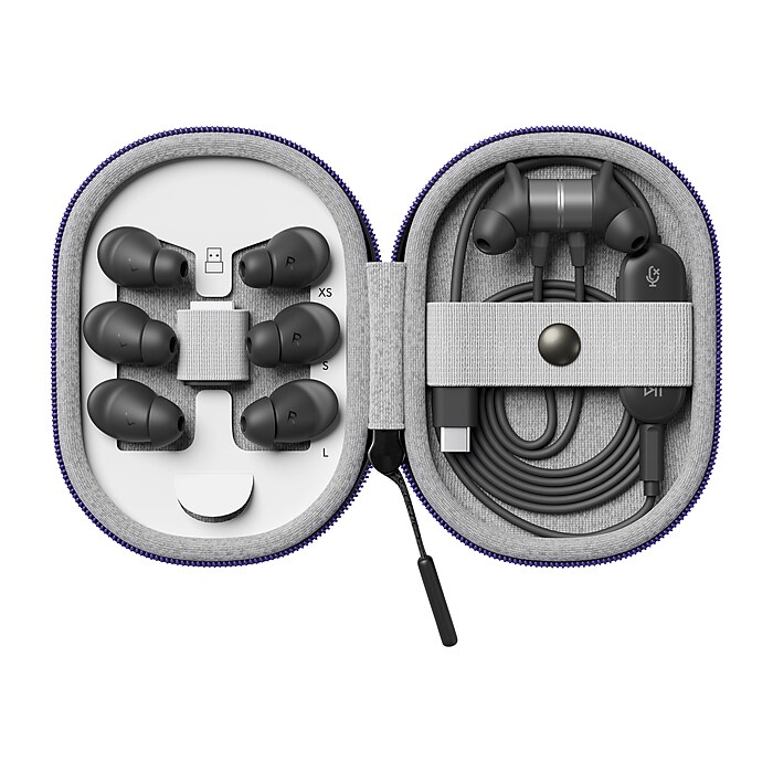 Logitech Zone Wired Earbuds Stereo Headset, Black (981-001012