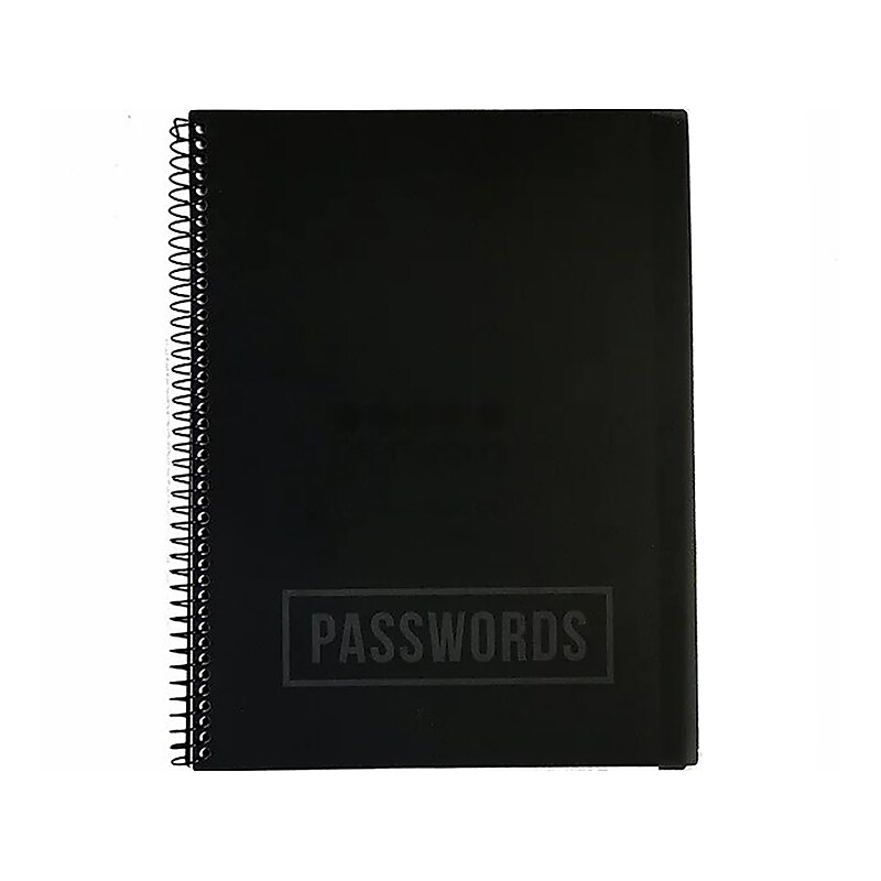 RE-FOCUS THE CREATIVE OFFICE 7.5" x 10" Large Password Keeper Book, Black (10004.5) image 1