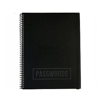 RE-FOCUS THE CREATIVE OFFICE 7.5" x 10" Large Password Keeper Book, Black (10004.5)