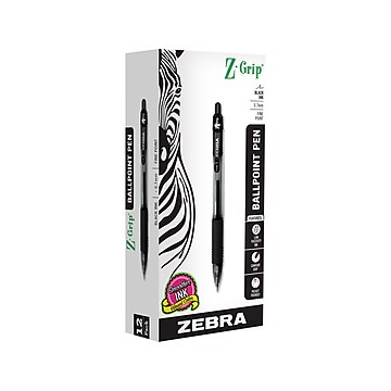 Zebra Classic Z-Grip Flight Ballpoint Pens - 1.2mm - Black, Blue, Light Blue, Green, Violet & Pink - Pack of 6