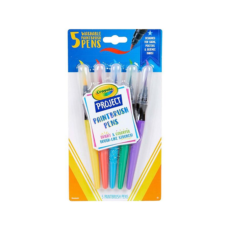 Crayola Project Paintbrush Pens, 5/Set (54-6205) image 1