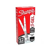 Sharpie S-Gel Retractable Gel Pen, Medium Point, Black Ink, Dozen (2126236)