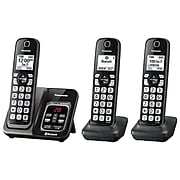 Panasonic Link2Cell 3-Handset Cordless Telephone, Black (PANKXTGD563M)