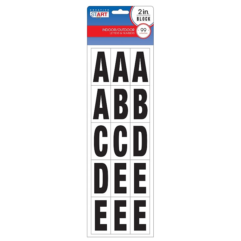 Creative Start Self-Adhesive 2"H Letters, Numbers, and Characters, White, 297 Count, 3 Pack (098131PK3) image 1