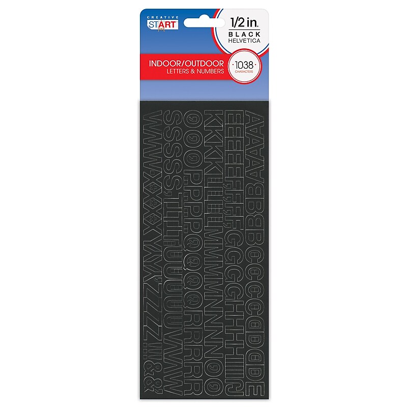 Creative Start Self-Adhesive 1/2"H Letters, Numbers, and Characters, Black, 4152 Count, Pack of 4 (098134PK4) image 1