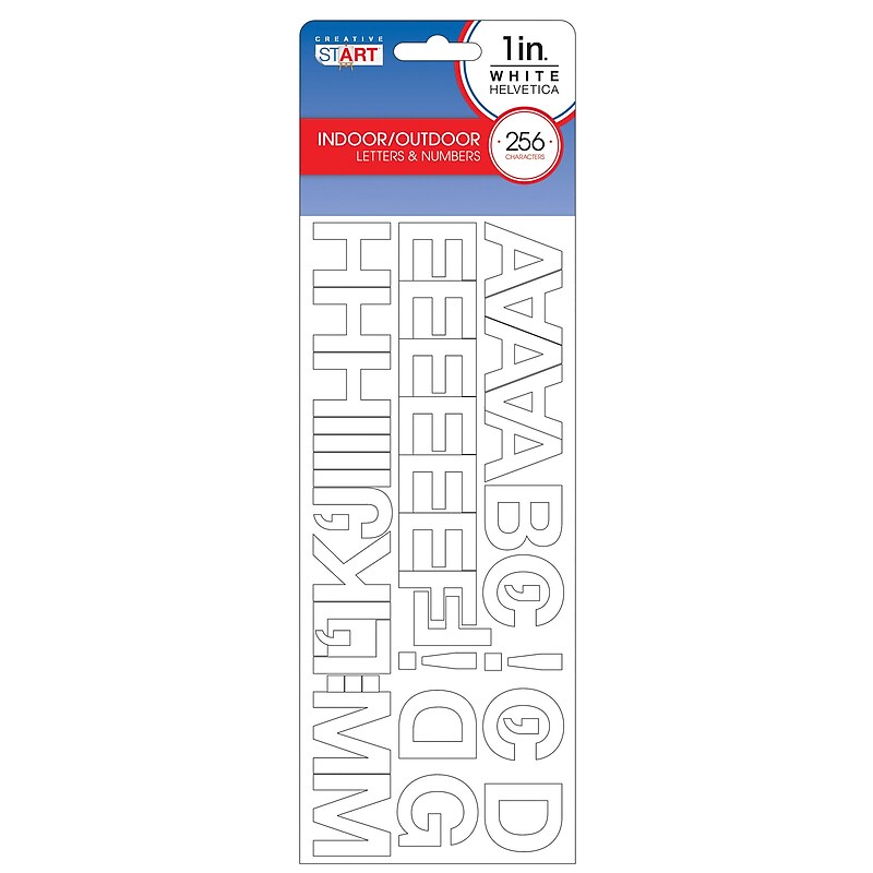 Creative Start Self-Adhesive 1"H Letters, Numbers, and Characters, White, 1024 Count, Pack of 4 (098137PK4) image 1