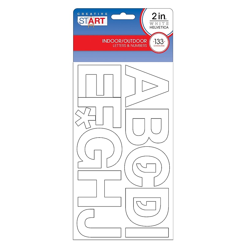 Creative Start Self-Adhesive 2"H Letters, Numbers, and Characters, White, 768 Count, 3 Pack (098141PK3) image 1