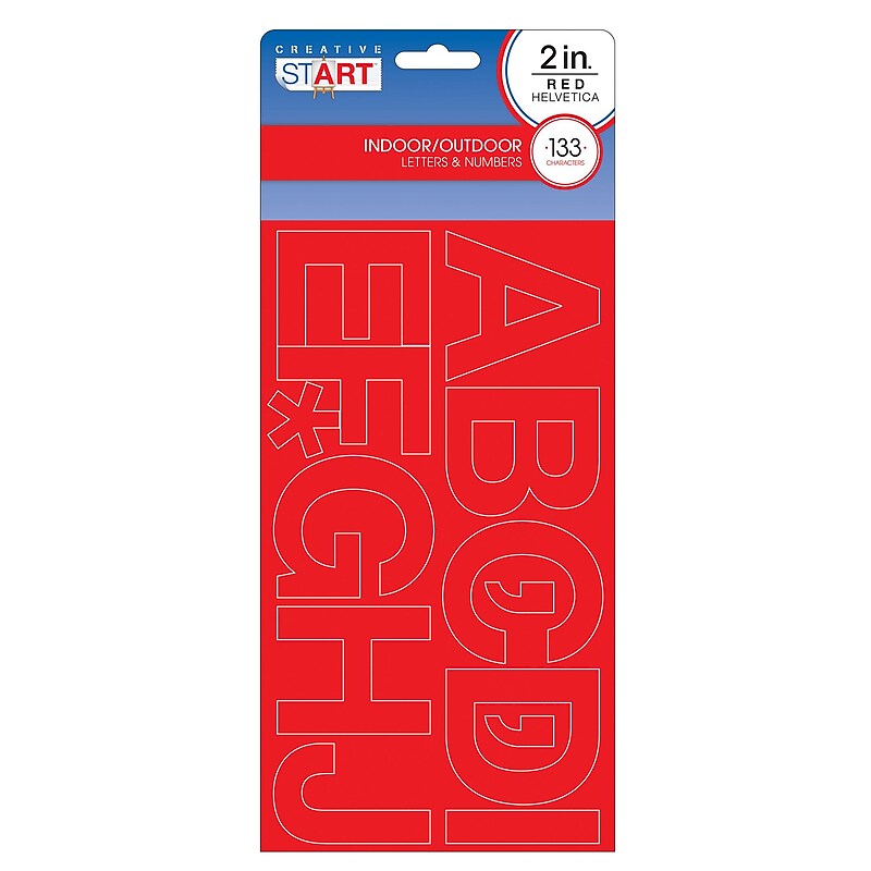 Creative Start Self-Adhesive 2"H Letters Numbers, and Characters, Red, 768 Count, 3 Pack (098140PK3) image 1