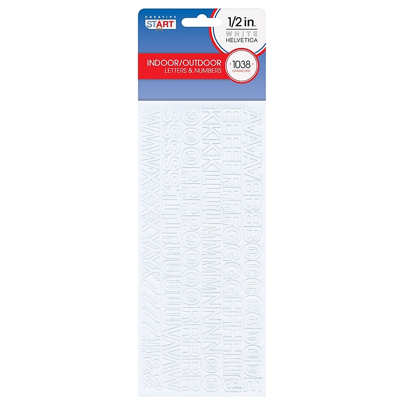 Creative Start Self-Adhesive 1/2"H Letters, Numbers, and Characters, White, 4152 Count, 4 Pack (098197PK4) image 1