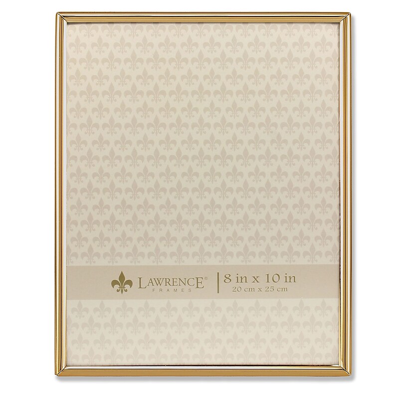 Lawrence Frames 8"W x 10"H Simply Gold Metal Picture Frame (670080) image 1