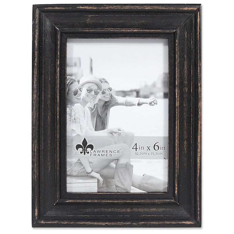 Lawrence Frames 4"W x 6"H Durham Weathered Black Wood Picture Frame (746546) image 1