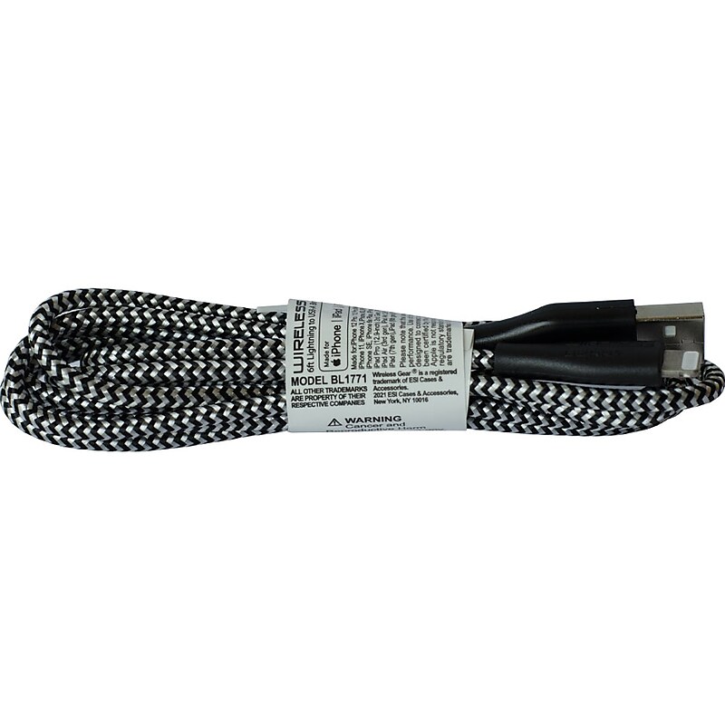 ESI Wireless Gear Lighting to USB-A Cable, Black (BL1771) image 1