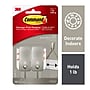 Command Small Decorative Hooks, 1 lb., Brushed Nickel, 2/Pack (17033BN-2ES)~#|#~sp139976042_sc7
