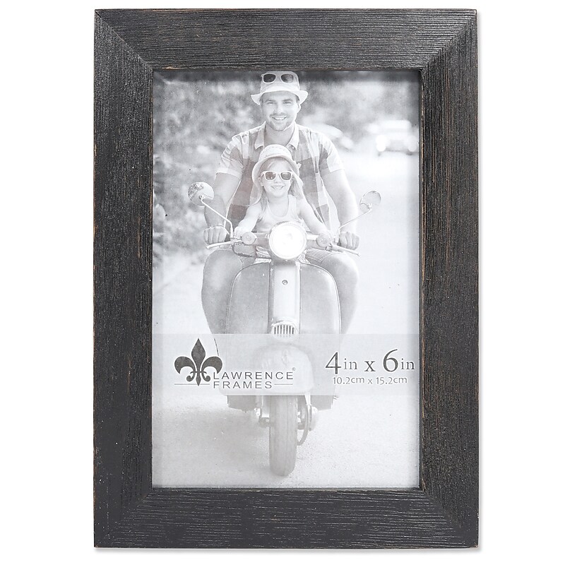 Lawrence Frames 4"W x 6"H Charlotte Weathered Black Wood Picture Frame (745546) image 1