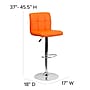Flash Furniture Contemporary Vinyl Barstool with Back, Adjustable Height, Orange (DS810MODORG)~#|#~sp140431846_sc7