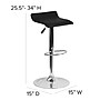 Flash Furniture Contemporary Vinyl Low Back Barstool, Adjustable Height, Black (DS801CONTBK)~#|#~sp140431877_sc7