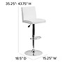 Flash Furniture Contemporary Vinyl Adjustable Height Barstool with Back, White (CH92066WH)~#|#~sp140432076_sc7