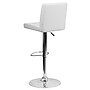 Flash Furniture Contemporary Vinyl Adjustable Height Barstool with Back, White (CH92066WH)~#|#~sp140432077_sc7