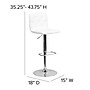 Flash Furniture Contemporary Vinyl Adjustable Height Barstool with Back, White (CH112080WH)~#|#~sp140433178_sc7